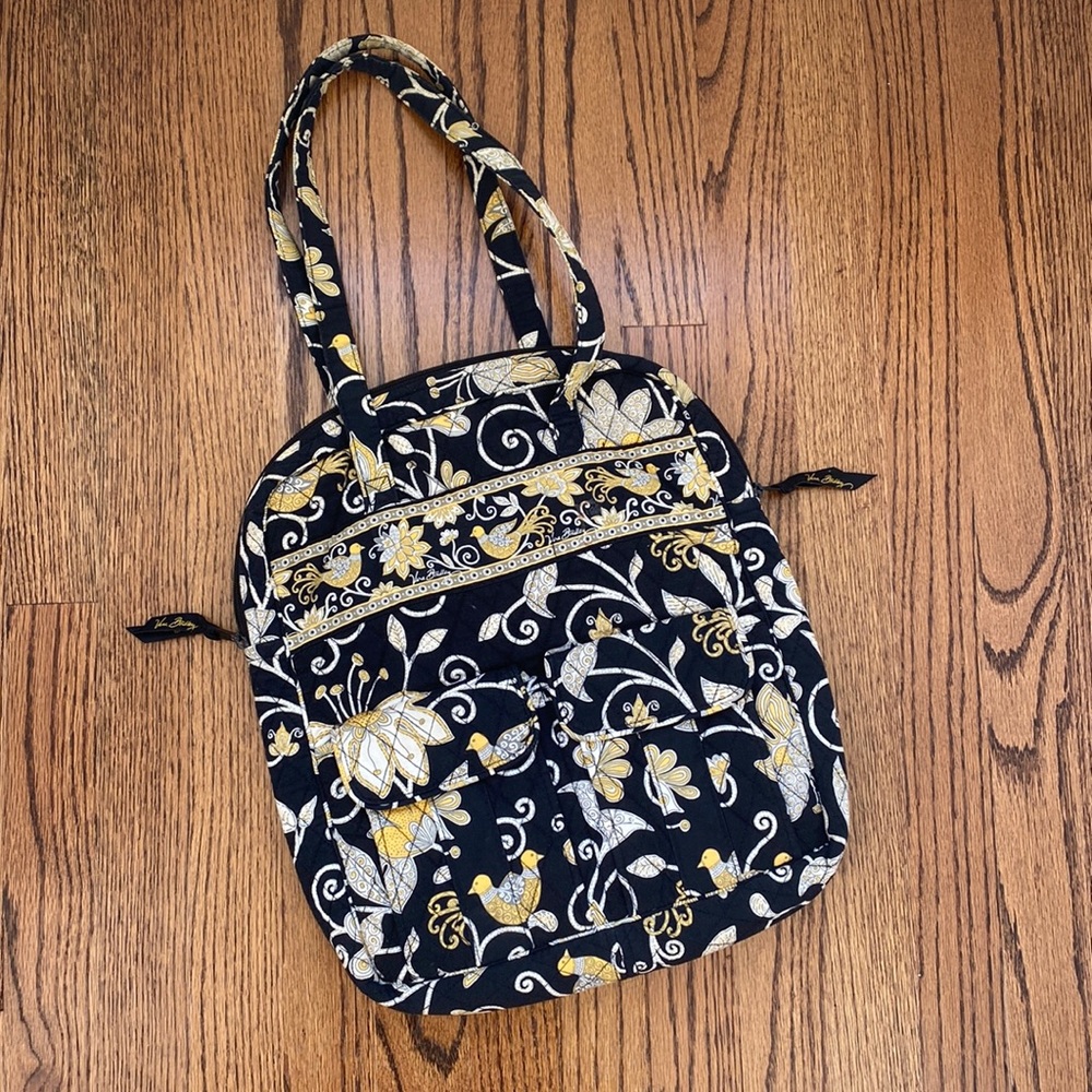 Vera Bradley Yellow Bird (retired) Tall Zip Tote/Laptop Bag
